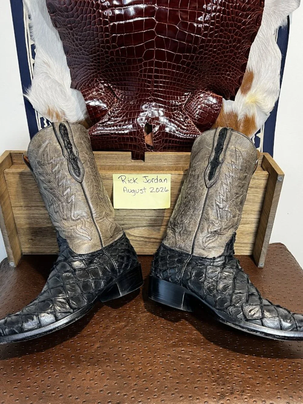 Black Jack Arapaima/Pirarucu Fish Cowboy Boots in Men's Size 11.5D
